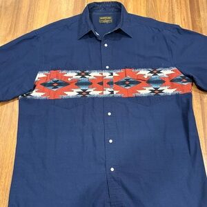 90’s Rustler by Wrangler Pearl Snap Western Shirt Men’s L Aztec Navajo
